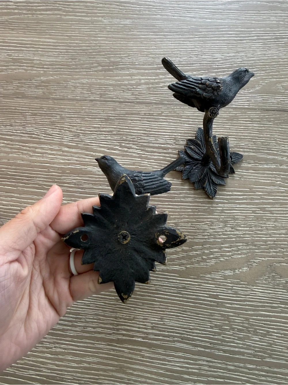 Decorative Metal Black Bird Wall Hooks
